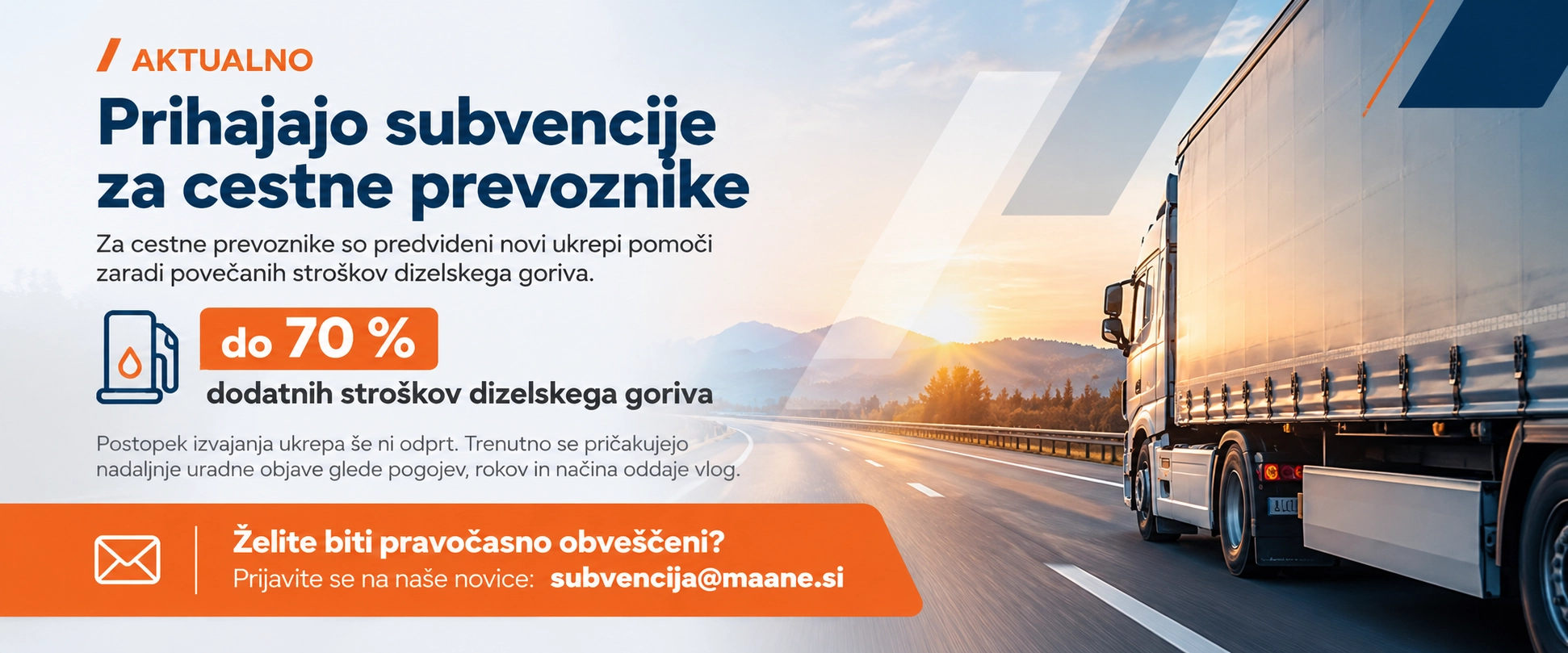 Prihajajo subvencije za cestne prevoznike